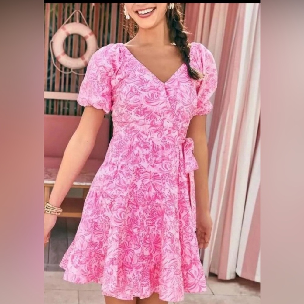 Lilly Pulitzer Pink Floral Midi Dress
